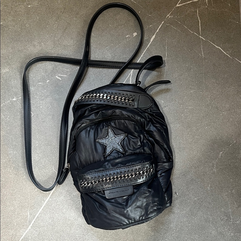 Stella McCartney Black Backpack with Star Accent